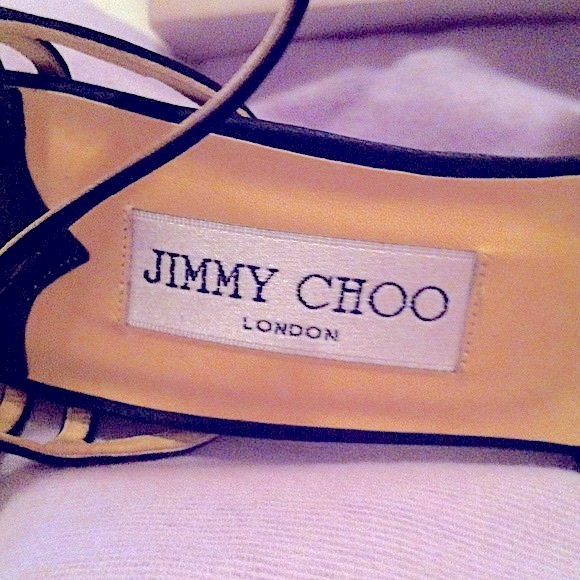 Blk satin Jimmy Choo shoes - Picture 3 of 3